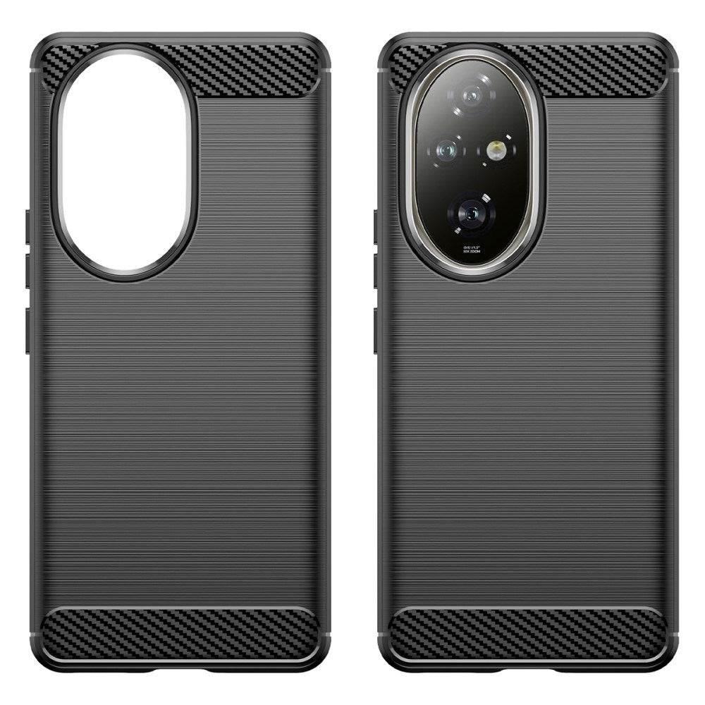 EIDERWOOD Honor 200 Pro (5G) Brushed Carbon Fiber Fleksibelt Plast Deksel - Svart