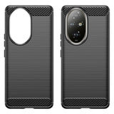 EIDERWOOD Honor 200 Pro (5G) Brushed Carbon Fiber Fleksibelt Plast Deksel - Svart