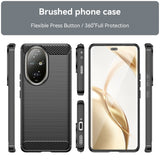 EIDERWOOD Honor 200 Pro (5G) Brushed Carbon Fiber Fleksibelt Plast Deksel - Svart