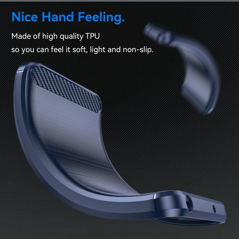 EIDERWOOD Honor 200 Pro (5G) Brushed Carbon Fiber Fleksibelt Plast Deksel - Blå