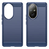 EIDERWOOD Honor 200 Pro (5G) Brushed Carbon Fiber Fleksibelt Plast Deksel - Blå