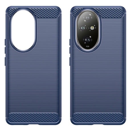 EIDERWOOD Honor 200 Pro (5G) Brushed Carbon Fiber Fleksibelt Plast Deksel - Blå