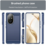 EIDERWOOD Honor 200 Pro (5G) Brushed Carbon Fiber Fleksibelt Plast Deksel - Blå