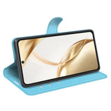 EIDERWOOD Honor 200 5G Deksel med Kortholder – Litchi Tekstur Kunstlær Flip-deksel - Blå