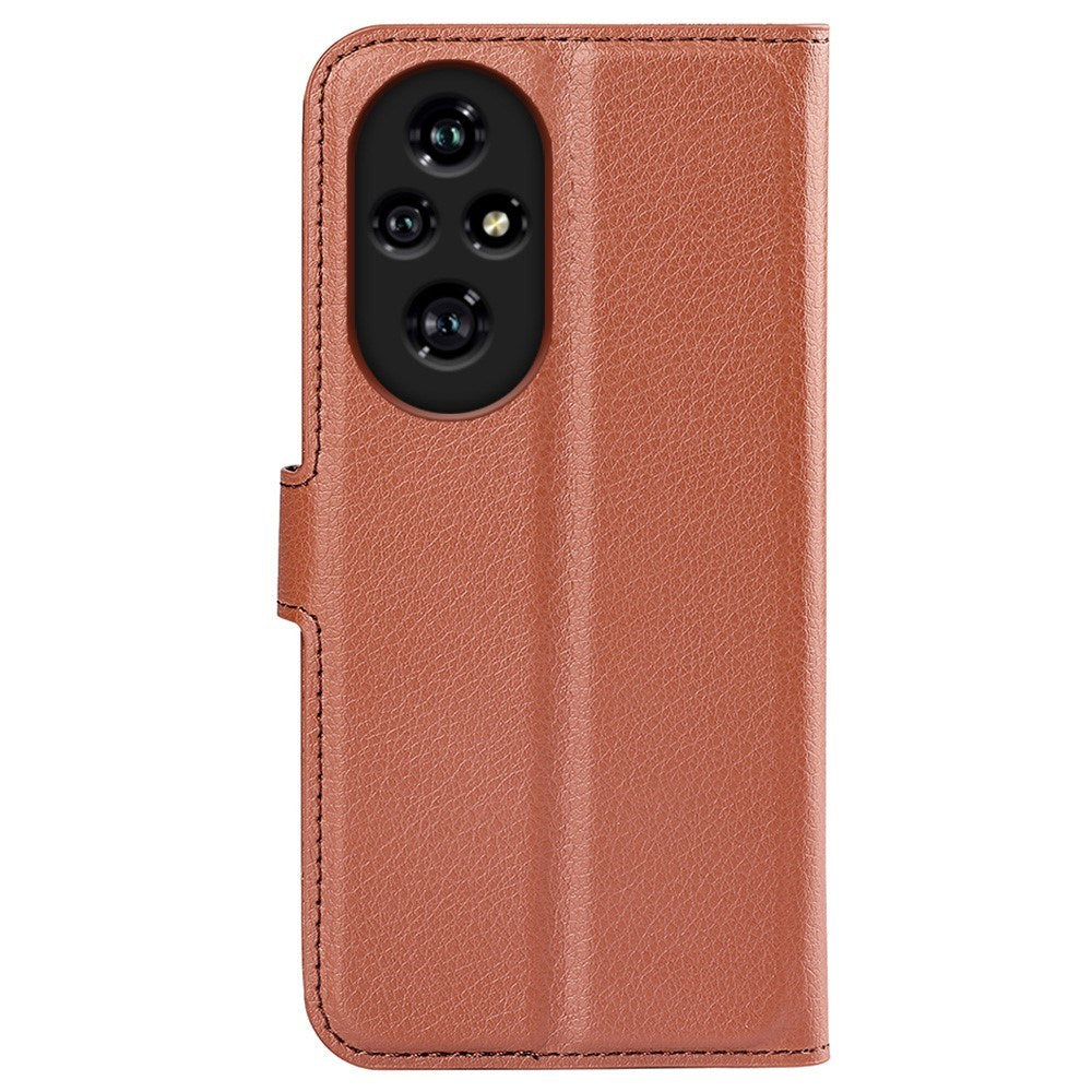 EIDERWOOD Honor 200 Pro (5G) Kunstskinn Flip Deksel m. Kortholder & Ståfunksjon - Brun