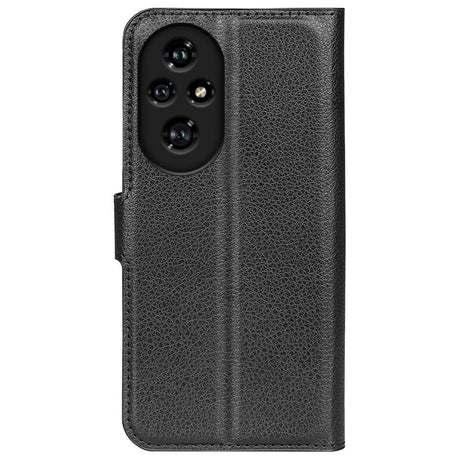 EIDERWOOD Honor 200 Pro (5G) Kunstskinn Flip Deksel m. Kortholder & Ståfunksjon - Svart
