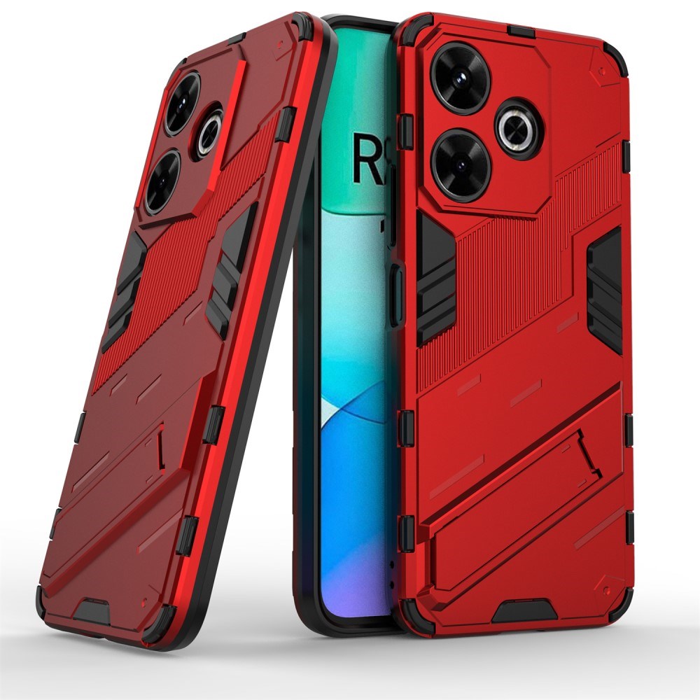 EIDERWOOD Xiaomi Redmi 13 Hybrid Deksel med Kickstand - Rød