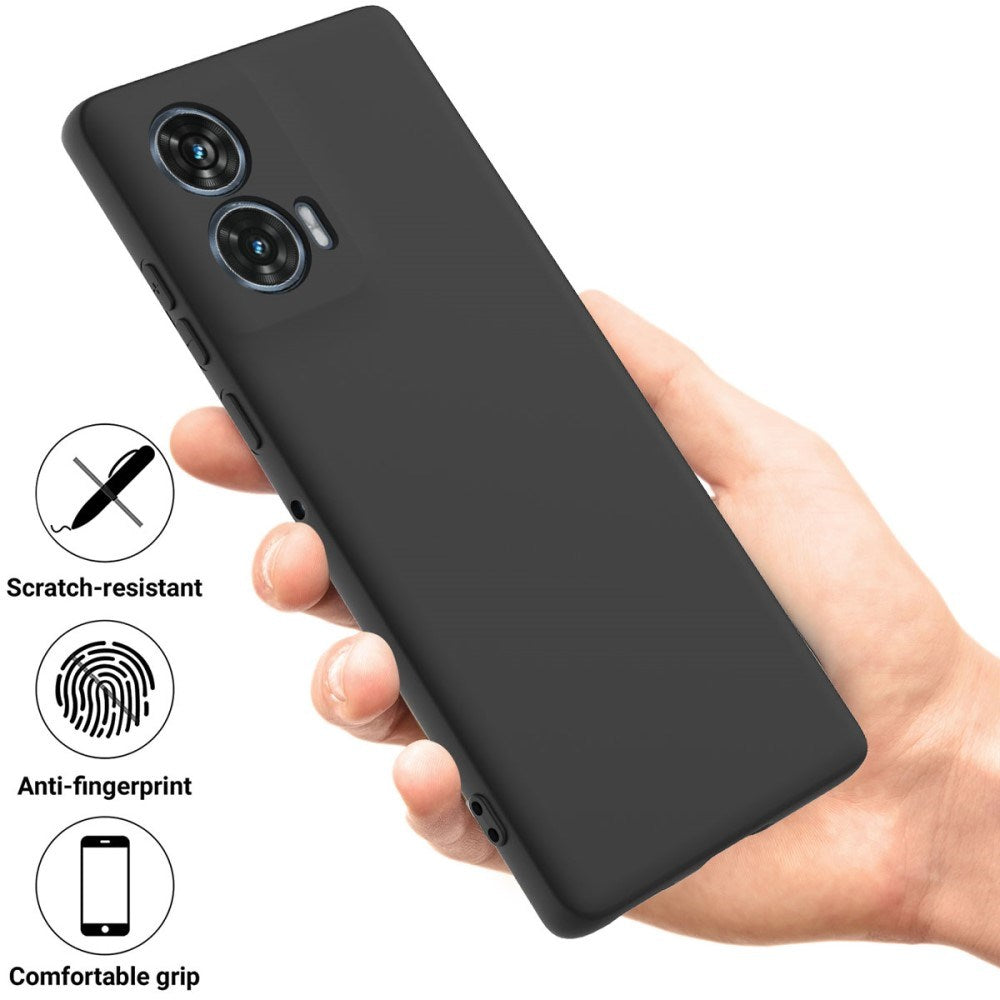 EIDERWOOD Motorola Edge 50 Fusion Liquid Silikon Deksel med Stropp - Svart