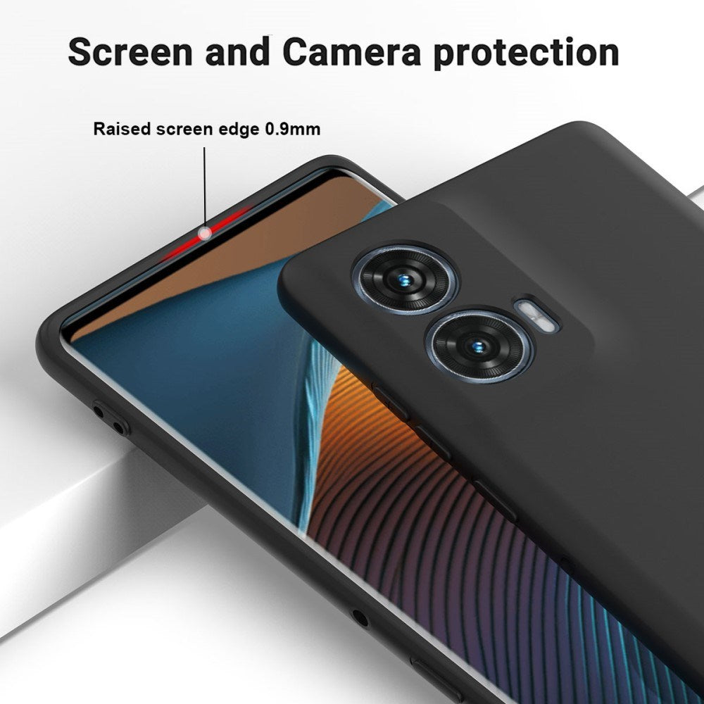 EIDERWOOD Motorola Edge 50 Fusion Liquid Silikon Deksel med Stropp - Svart
