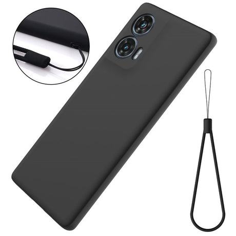 EIDERWOOD Motorola Edge 50 Fusion Liquid Silikon Deksel med Stropp - Svart