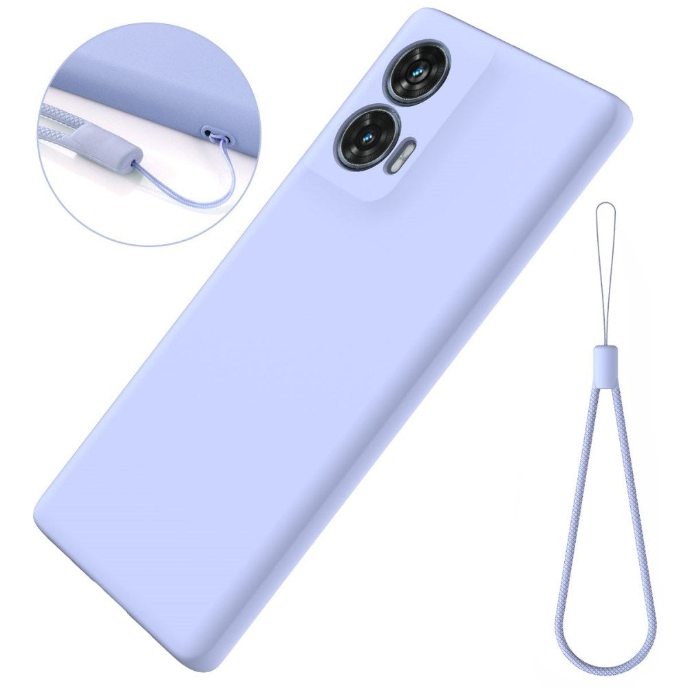 EIDERWOOD Motorola Edge 50 Fusion Liquid Silikon Deksel med Stropp - Lilla