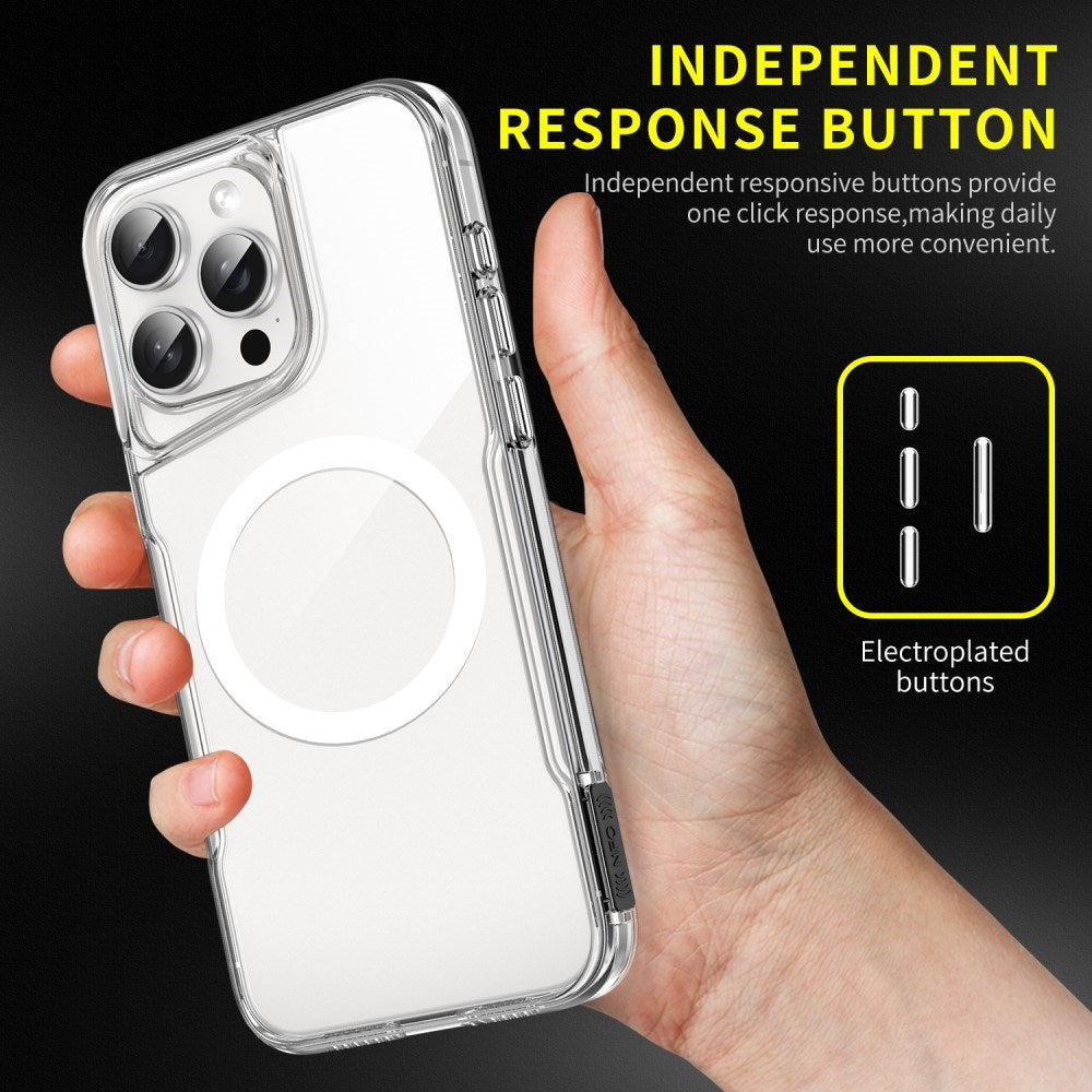 EIDERWOOD iPhone 16 Pro Hybrid Plast Deksel - MagSafe Kompatibel - Gjennomsiktig / Svart