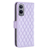 EIDERWOOD OnePlus Nord CE4 Lite (5G) Skinn Flip Deksel m. Lommebok & Stropp - Rhombus - Lilla