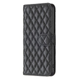 EIDERWOOD OnePlus Nord CE4 Lite (5G) Skinn Flip Deksel m. Lommebok & Stropp - Rhombus - Svart