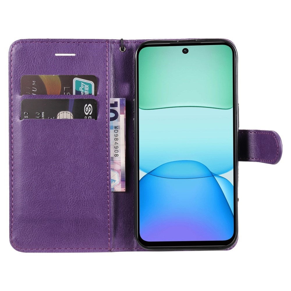 EIDERWOOD Xiaomi Redmi 13 Deksel i Kunstskinn med Lommebok og Stropp - Lilla