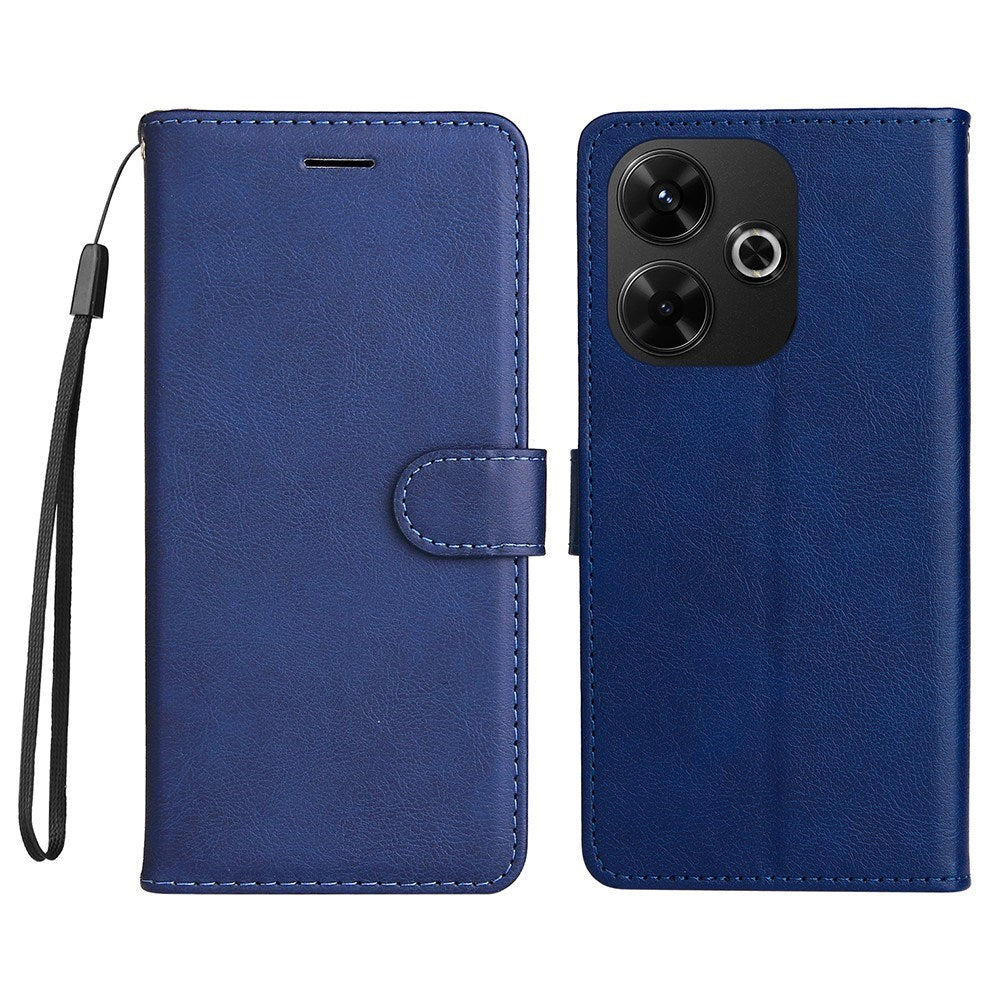 EIDERWOOD Xiaomi Redmi 13 Deksel i Kunstskinn med Lommebok og Stropp - Blå