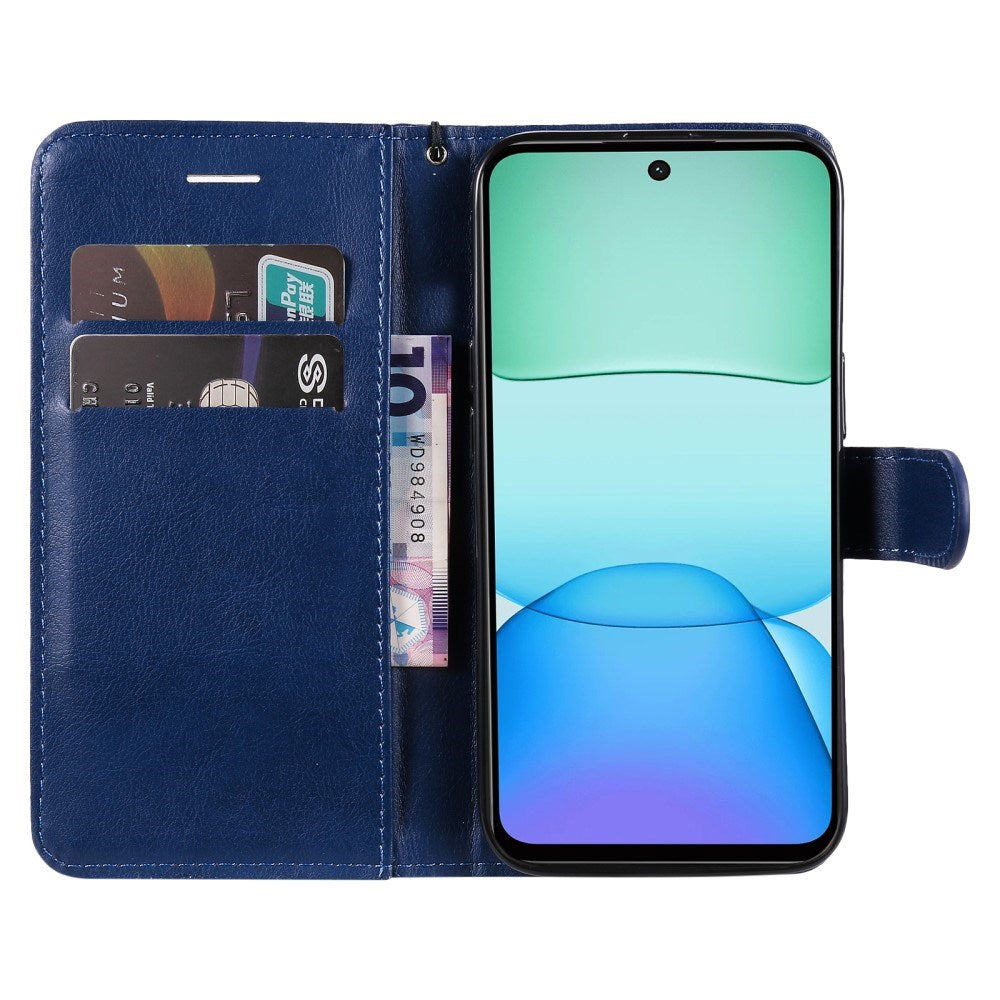 EIDERWOOD Xiaomi Redmi 13 Deksel i Kunstskinn med Lommebok og Stropp - Blå