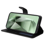 EIDERWOOD Samsung Galaxy S24 FE Skinndeksel med Lommebok og Stropp - Svart