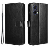 EIDERWOOD Motorola Moto G85 (5G) Kunstskinn Flip Deksel m. Strop - Svart