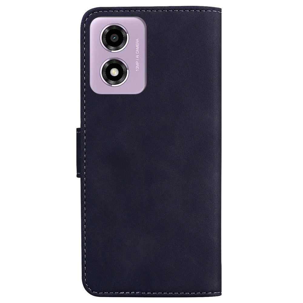 EIDERWOOD Motorola Moto E14 (4G) / G04s (4G) Kunst Skinn Flip Deksel med Stativ & Lommebok - Svart
