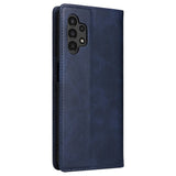 EIDERWOOD Samsung Galaxy A13 (4G/5G) / A04s / M13 Kunstskinn Flip Deksel m. Kortholder & Ståfunksjon - Mørk Blå