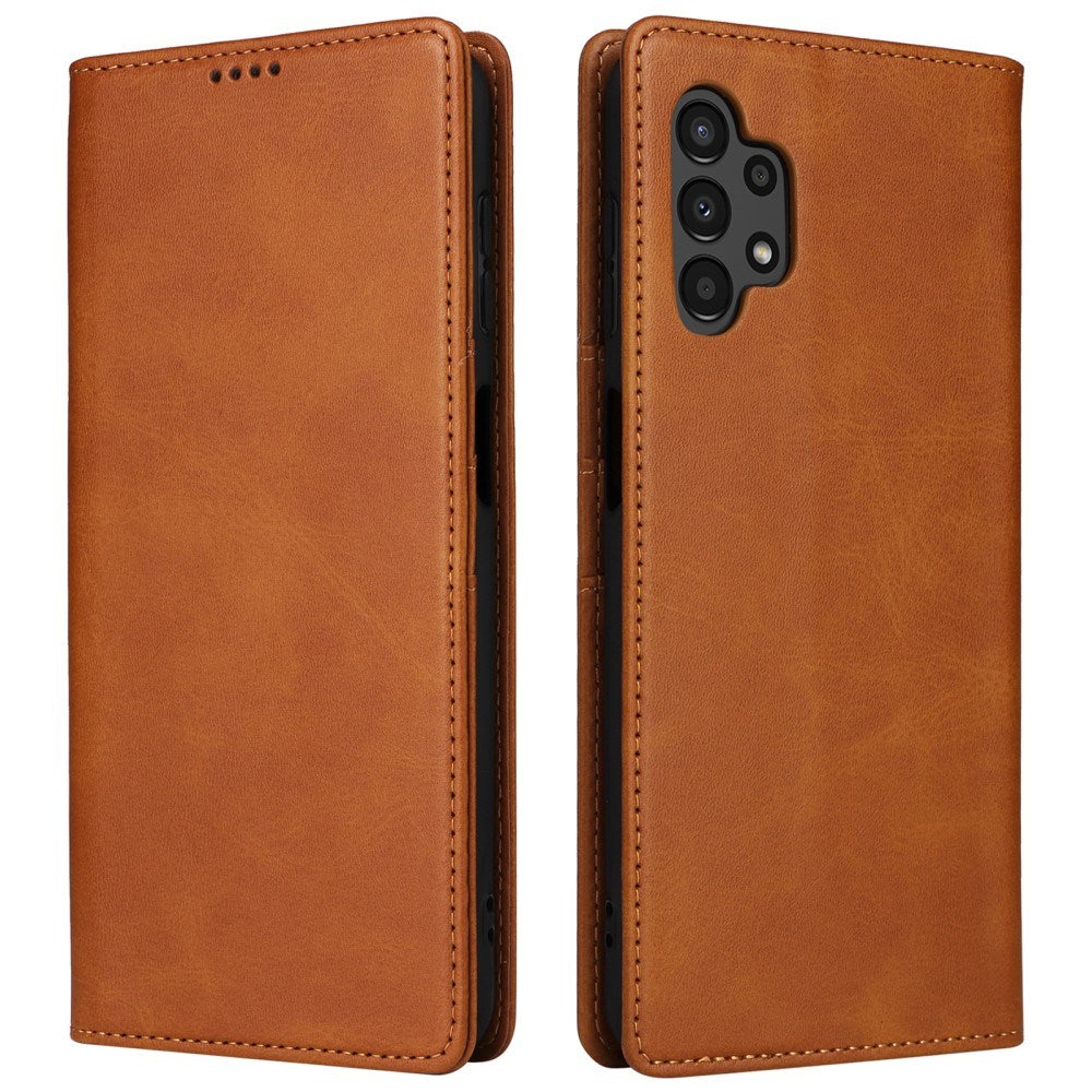 EIDERWOOD Samsung Galaxy A13 (4G/5G) / A04s / M13 Kunstskinn Flip Deksel m. Kortholder & Ståfunksjon - Brun