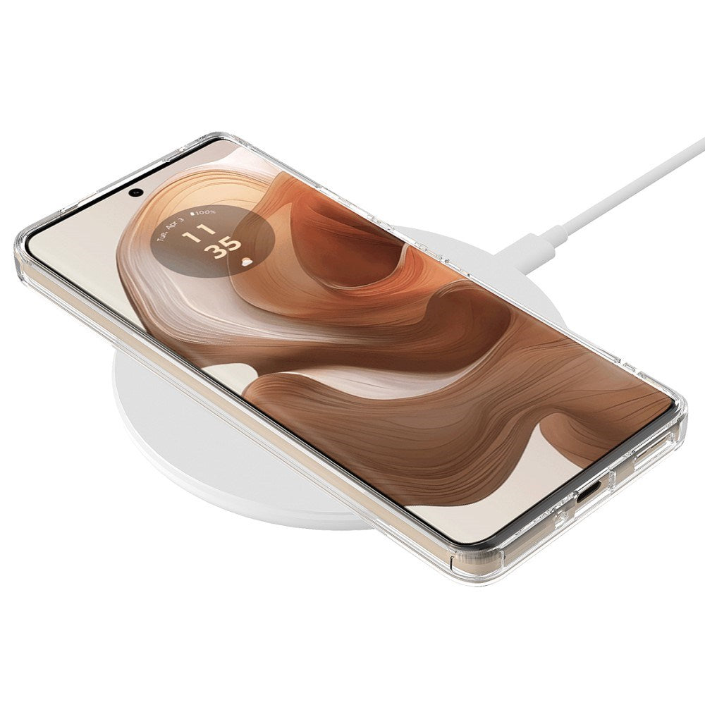 EIDERWOOD Motorola Edge 50 Ultra Hybrid Plast Deksel - MagSafe Kompatibel - Gjennomsiktig / Hvit