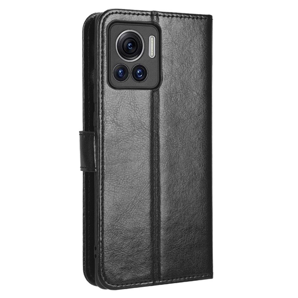 EIDERWOOD Motorola Edge 30 Ultra Kunstskinn Flip Deksel med Stativ & Lommebok - Svart