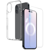 NORTHJO iPhone 16 2-i-1 Sett Fleksibelt Plast Deksel med Herdet Beskyttelsesglass - Gjennomsiktig