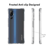 HTC U24 Pro (5G) Plast Deksel m. Støtdempende Hjørner - Gjennomsiktig