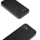 EIDERWOOD iPhone 16 Kunstskinn Belagt Plast Deksel - Svart
