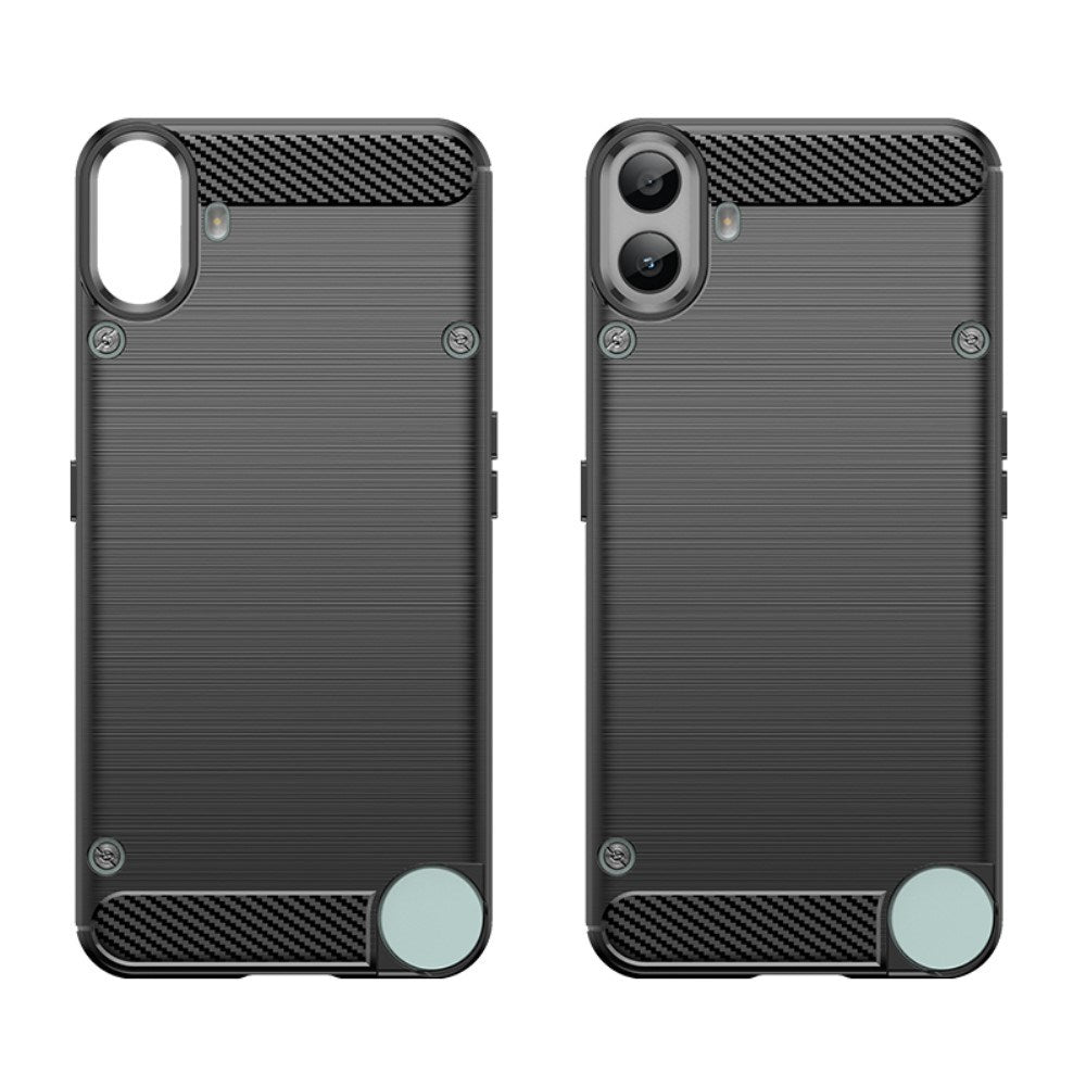 EIDERWOOD Nothing CMF Phone 1 Brushed Carbon Fiber Fleksibelt Plast Deksel - Svart