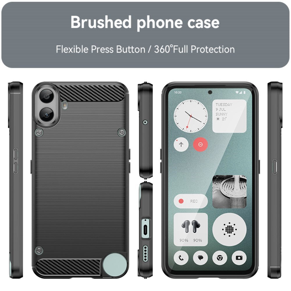 EIDERWOOD Nothing CMF Phone 1 Brushed Carbon Fiber Fleksibelt Plast Deksel - Svart