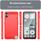 EIDERWOOD Nothing CMF Phone 1 Brushed Carbon Fiber Fleksibelt Plast Deksel - Rød