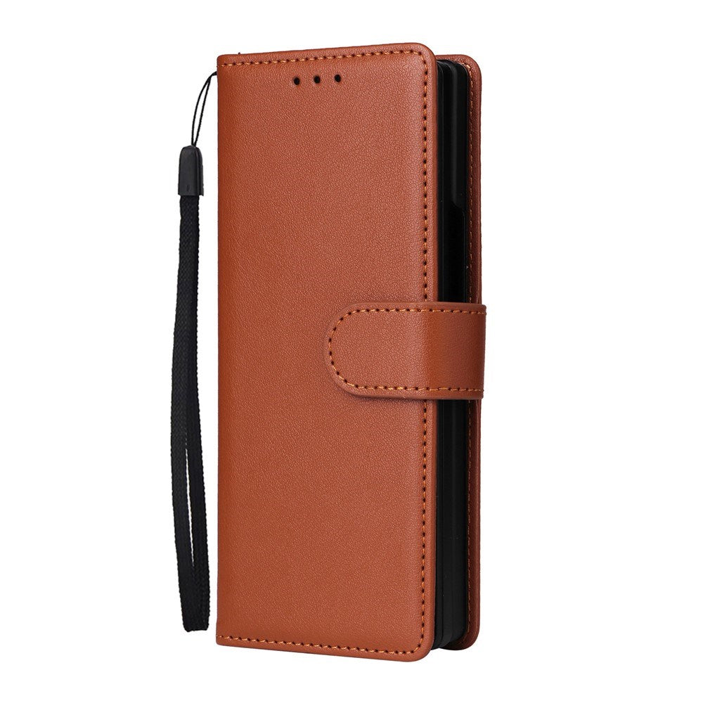 EIDERWOOD Samsung Galaxy Z Fold6 Kunstskinn Flip Deksel m. Kortholder & Stropp - Brun