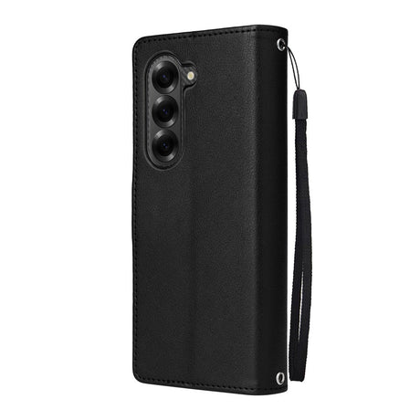 EIDERWOOD Samsung Galaxy Z Fold6 Kunstskinn Flip Deksel m. Kortholder & Stropp - Svart