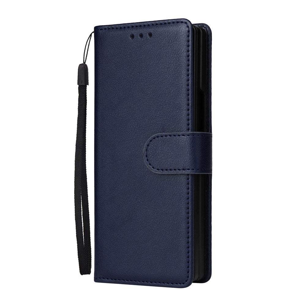 EIDERWOOD Samsung Galaxy Z Fold6 Kunstskinn Flip Deksel m. Kortholder & Stropp - Blå