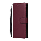 EIDERWOOD Samsung Galaxy Z Fold6 Kunstskinn Flip Deksel m. Kortholder & Stropp - Mørkerød