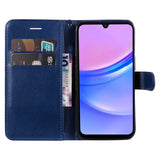 Samsung Galaxy A16 (4G/5G) Kunstskinn Flippdeksel med Lommebok og Stropp - Blå