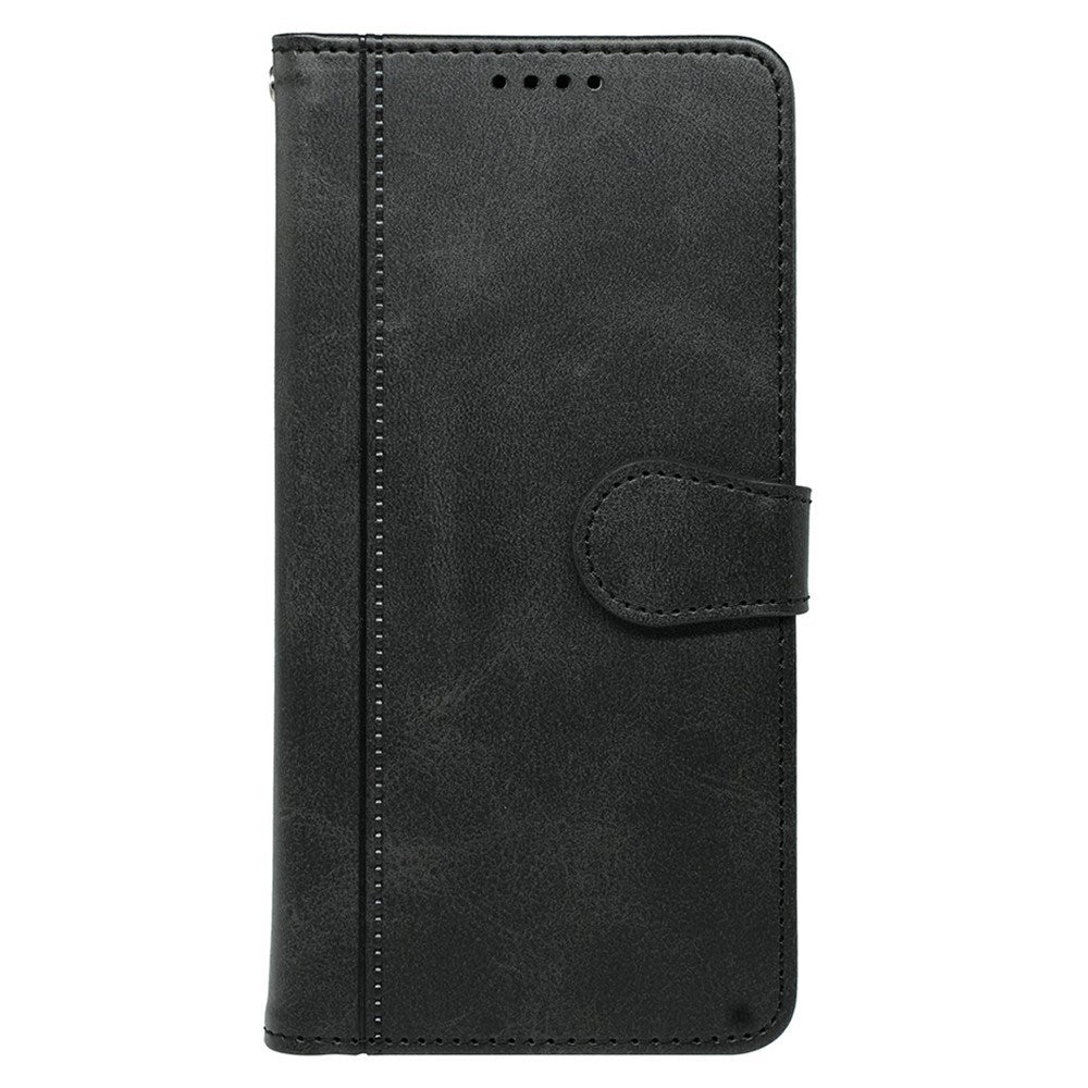EIDERWOOD iPhone 16 Kunst Skinn Flip Deksel med Lommebok og Stativfunksjon - Svart