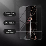 EIDERWOOD iPhone 16 Pro Max Marmordeksel med Glassrygg - Hvit Marmor