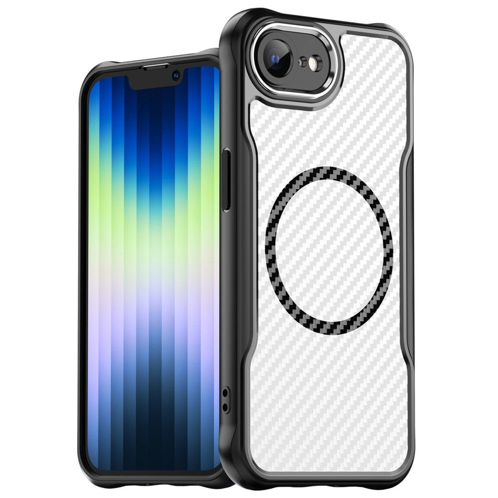 EIDERWOOD iPhone 17e / 16e Hybrid Carbon Deksel med Forsterkede hjørner - MagSafe Kompatibel - Svart