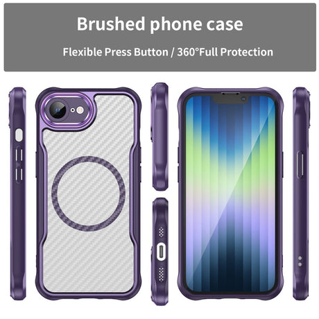 EIDERWOOD iPhone 17e / 16e Hybrid Carbon Deksel med Forsterkede hjørner - MagSafe Kompatibel - Lilla