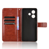 EIDERWOOD OPPO A60 / A40M / A40 Kunstskinn Flip Deksel med Strop - Brun