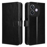 EIDERWOOD OPPO A60 / A40M / A40 Kunstskinn Flip Deksel med Strop - Svart