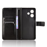 EIDERWOOD OPPO A60 / A40M / A40 Kunstskinn Flip Deksel med Strop - Svart