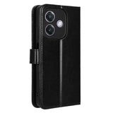 EIDERWOOD OPPO A60 / A40M / A40 Kunstskinn Flip Deksel med Strop - Svart