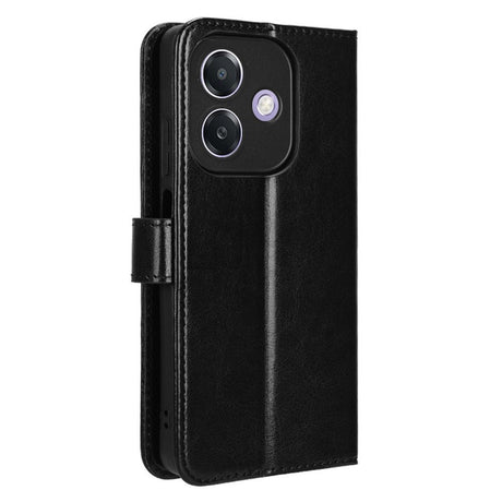 EIDERWOOD OPPO A60 / A40M / A40 Kunstskinn Flip Deksel med Strop - Svart