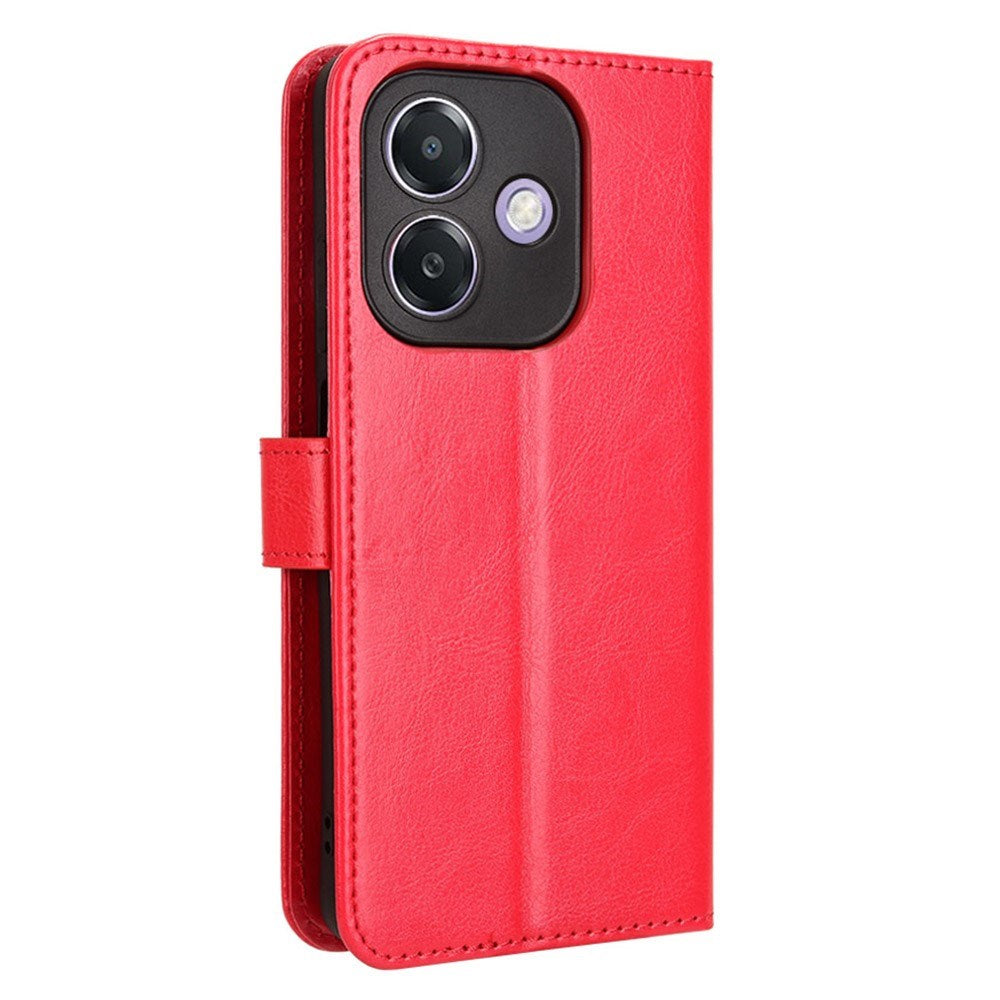 EIDERWOOD OPPO A60 / A40M / A40 Kunstskinn Flip Deksel med Strop - Rød