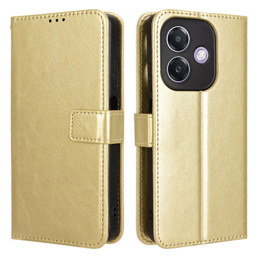 EIDERWOOD OPPO A60 / A40M / A40 Kunstskinn Flip Deksel med Strop - Gull